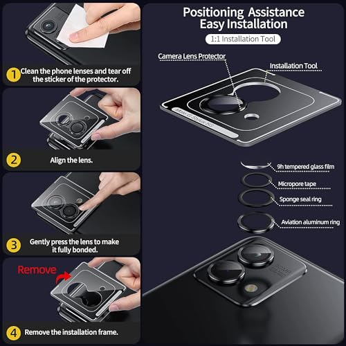 Zeking 2 Pack for Moto G Stylus 5G 2024 Camera Lens Protector - color: Black