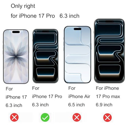 2 Pack 360 Degree Privacy Tempered Glass for iPhone 17 Pro Anti-Spy 4 Directions Screen Protector Film 6.3 inch - size: For iPhone 17 Pro