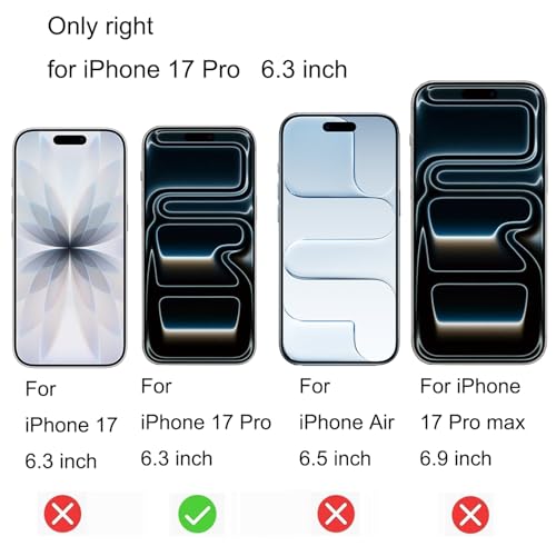 2 Pack 360 Degree Anti-blue Privacy Tempered Glass for iPhone 17 Pro Anti-Spy 4 Directions Screen Protector Film 6.3 inch - size: For iPhone 17 Pro