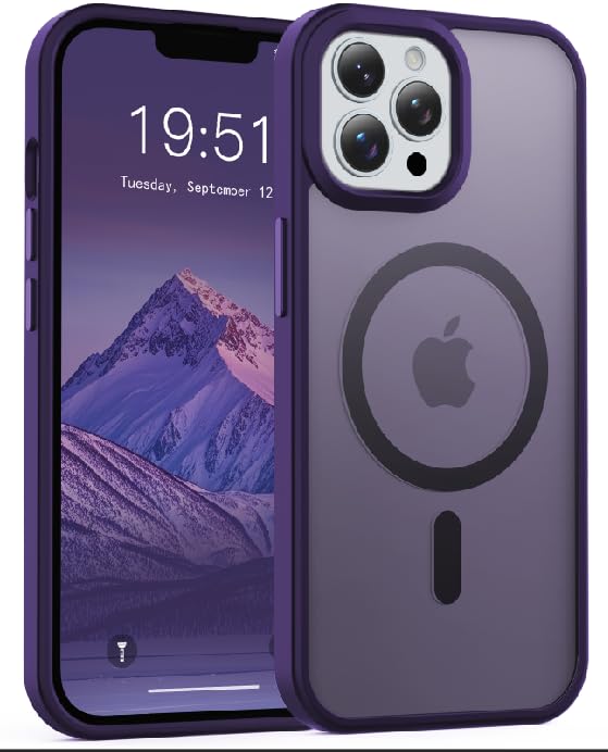 for iPhone 13 Pro Max Case, Compatible with Magsafe, Anti-Yellowing, Military-Grade Protection, Shockproof Slim Magnetic Phone Case Cover, Dark Purple - color: Dark Purple, size: iPhone 13 Pro Max