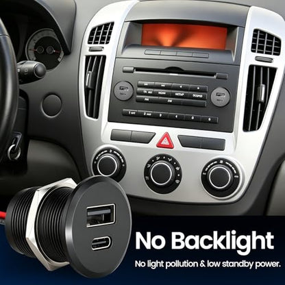 acegoo 24W USB C Car Charger, Aluminum Fast Charging 12V USB Outlet - color: Small Panel*2