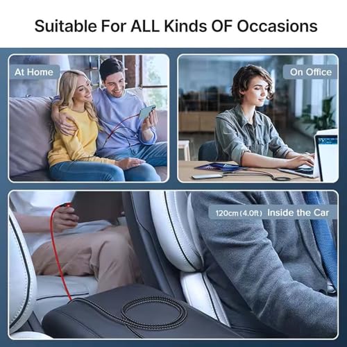3 in 1 Nylon Braided Charging Cord Set,4Pack Multifunction USB Charger Cable Kit,Multiple Fast Charger Cords Suit for Car,Home,Office,Travel