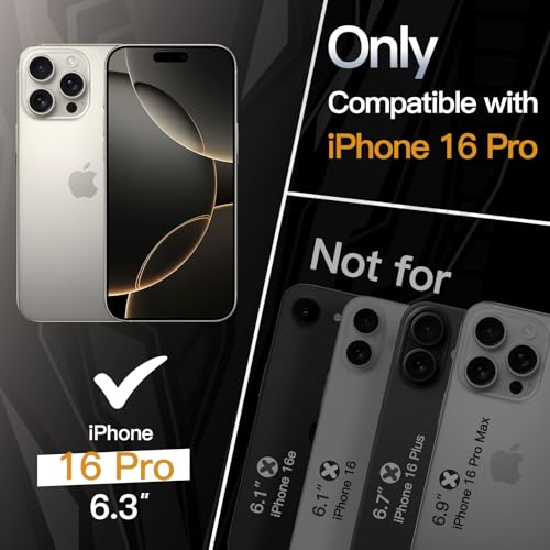 JETech Slim Case for iPhone 16 Pro, Natural Titanium | Camera Lens Protection, Soft TPU Design, Matte Finish, Shockproof Protection - color: Natural Titanium, size: iPhone 16 Pro