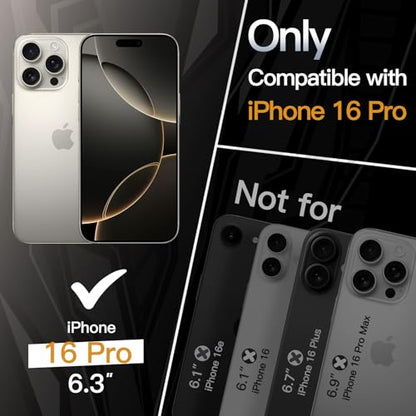 JETech Slim Case for iPhone 16 Pro, Natural Titanium | Camera Lens Protection, Soft TPU Design, Matte Finish, Shockproof Protection - color: Natural Titanium, size: iPhone 16 Pro