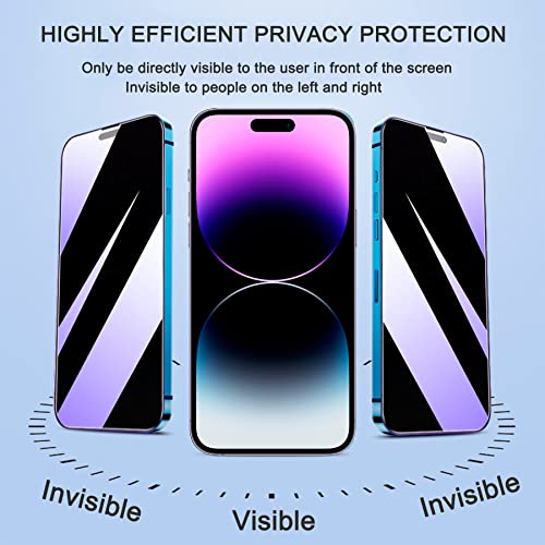 2 Pack Compatible with iPhone 14 Pro Max Privacy Screen Protector, Anti-Spy Anti-Blue Light Eye Protection Tempered Glass Film, Scratch Resistant, Full Coverage, Case Friendly - size: for iPhone 14 Pro Max