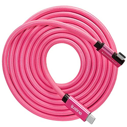 KONDOR BLUE x iJustine | 6' FT USB-C to USB-C Right Angle | USB 3.1 Gen 2, 10Gb/s Data Transfer Speeds, 100W Charging, & 4K Display Support | Pink - size: 6 Foot