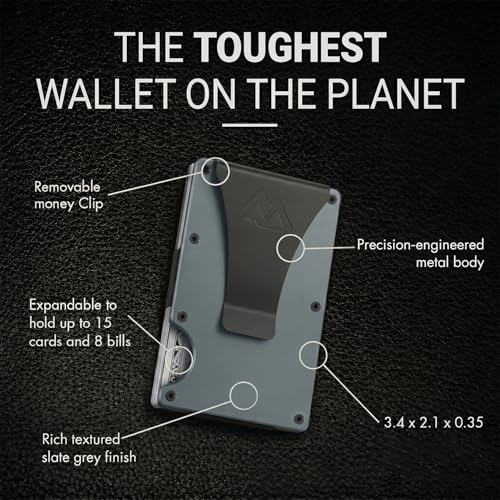 Mountain Voyage Minimalist Wallet for Men - Slim RFID Wallet, Scratch Resistant, Credit Card Holder & Money Clip, Easily Removable Money & Cards (Matte Grey) - color: Matte Grey