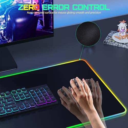 Wireless Charging RGB Gaming Mouse Pad, Large XXL Desk Mat, 31.5"x15.7"