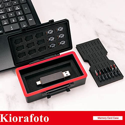 Kiorafoto 58 Slots MicroSD Card Case w Extra Storage Space Under the Bottom - color: for 58 Micro SD