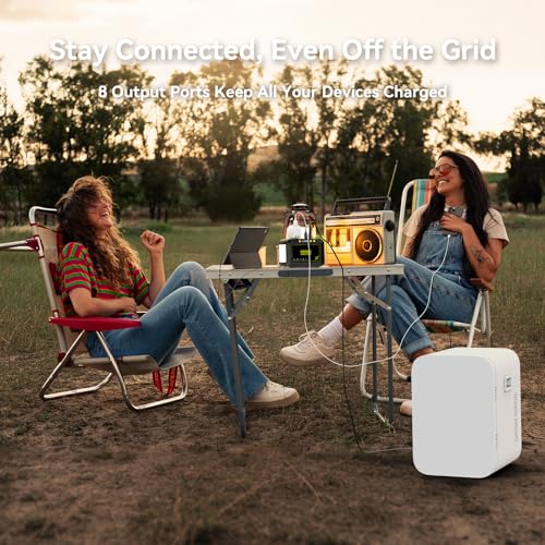 MARBERO Solar Powered Generator 88Wh, 120W Surge with 21W Solar Panel Kit - color: Green Black