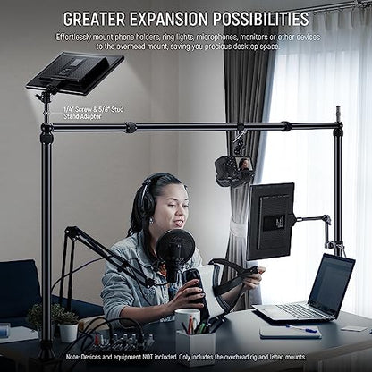 NEEWER Overhead Camera Mount Rig with 2 Ball Heads, Super Clamp, NK002