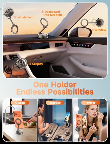 Car Phone Holder for Magsafe, [105+LBS Suction & 3800gf Magnetic] - color: Warm Bronze