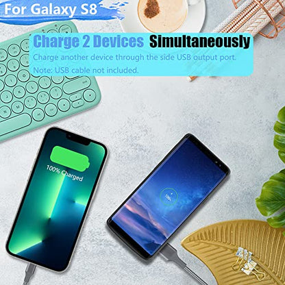 Battery Case for Samsung Galaxy S8, 5000mAh Rechargeable Extended Battery Charging Case with Kickstand Black