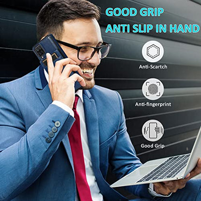 Phone Case for Samsung Galaxy A42 5G with Tempered Glass Screen Protector Credit Card Holder Wallet Cover Stand Leather Cell Accessories Glaxay A 42 G5 Gaxaly 42A S42 4G 2021 Cases Women Men Blue - color: Blue