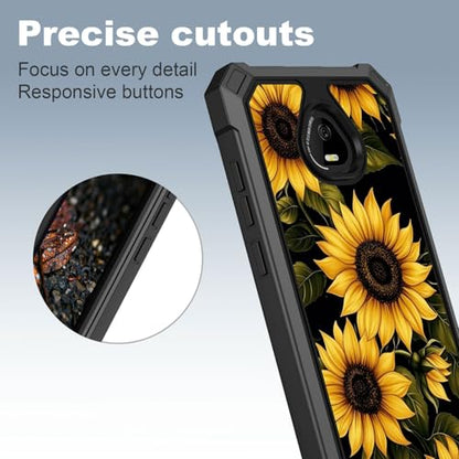 for Schok Volt Sv67q Sv67332 Case with Screen Protector, Military Grade Drop Protection, Dual Layer Hybrid Shockproof Protection TPU Phone Case for Schok Volt Sv67q, Sunflowers - color: Sunflowers