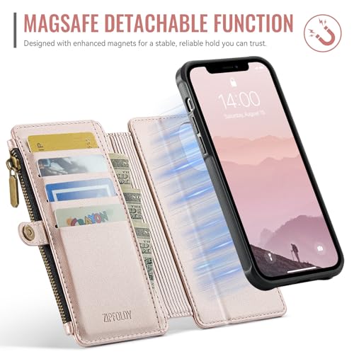 for iPhone 14 Plus - Phone Case Wallet Magnetic, Champagne Gold - color: Champagne Gold, size: iPhone 14 Plus