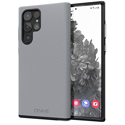 Crave Galaxy S22 Ultra Case, Shockproof Protection Dual Layer Case for Samsung Galaxy S22 Ultra 5G (6.8 inch) - Slate - color: Slate, size: Galaxy S22 Ultra