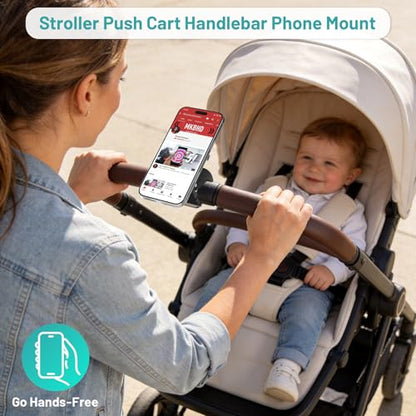 Magnetic Stroller Phone Holder Clamp Mount,20 x N52 Strong Dual Magnets