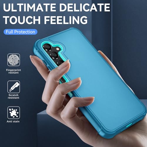 for Samsung Galaxy A16 5G Case : 3-Layer Shockproof Phone Cover with HD Screen Protector,Hybrid Protective Military-Grade Protection for Galaxy A16 5G Phone Case (Bluish Blue/Green) - color: Bluish Blue/Green