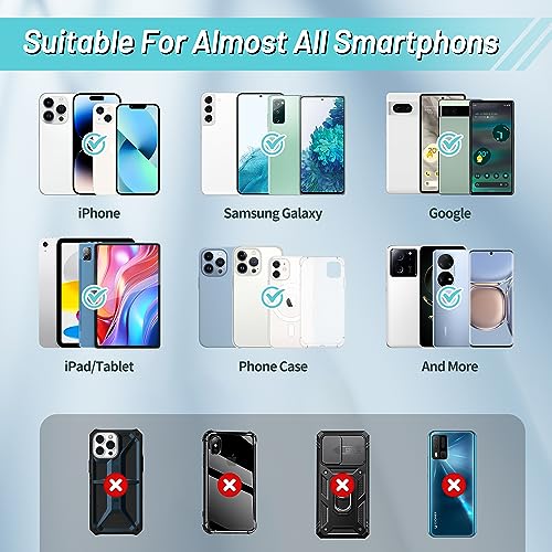 SHANSHUI Card Holder for Phone Case, Silicone Sticky Sleeve Pocket Stick on Business ID Credit Card Cell Phone Wallet Fitting for iPhone, Android & Most Smartphones, 5 PCS Grey White Yellow Green Pink - color: Yellow+Green+Black+White+Pink