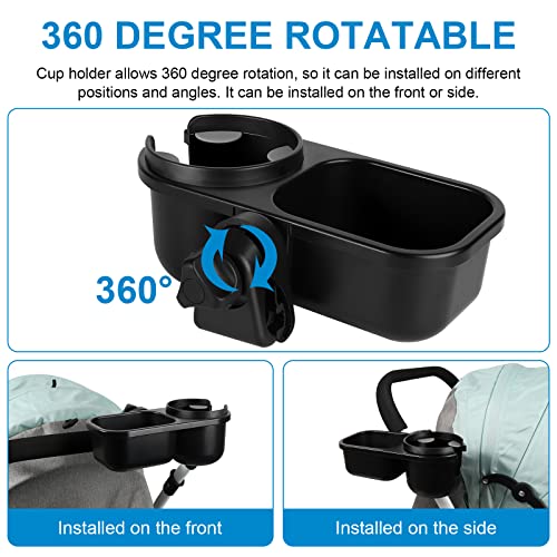 Accmor Stroller Cup Holder, Drinks Holder Bike Walker Wheelchair - color: Tray-Black