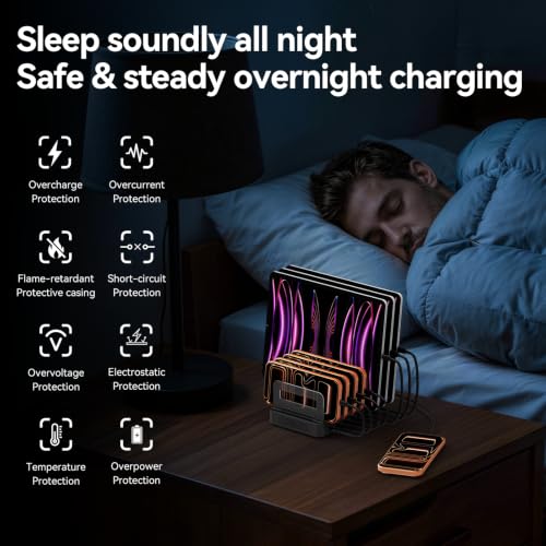 288W 8-Port GaN Charging Station with Dividers for iPhone 18 Pro/Duo