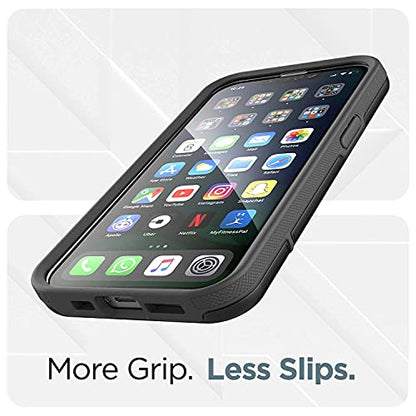 ENCASED Rebel Series Designed for iPhone 13 Pro Case Protective Heavy Duty Phone Case (Black)