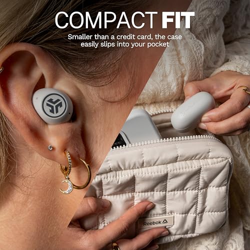 JLab Go Pop ANC True Wireless Earbuds with Dual Connect, White - color: White