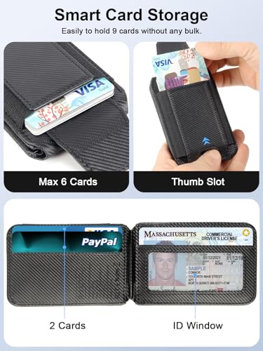 for MagSafe Wallet Works with Apple Find My, Strongest Magnetic Wallet - color: Carbon Fiber Black