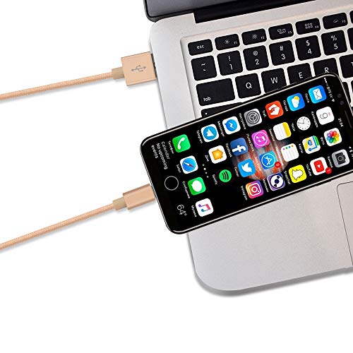 3FT Fast Charging Lightning Cable,Apple MFi Certified USB to Lightning Charger + Sync Cable Compatible with iPhone 11/11 Pro/11 Pro MAX/XS/XS MAX/XR/X/8/8 Plus/7/7 Plus/MacBook (B/Rose Gold) - color: B/Rose Gold