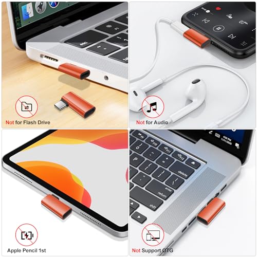 xiwxi 2Pack 90 Degree Lightning to USB C Charger Converter for iPhone 15/15Pro/15 Pro Max Plus,Samsung S24 S23,iPad Air,27W PD Fast Charging&Data Transfer,Type C Devices,Not Audio/OTG/PS/2 Cables