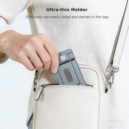 Fold-Flat Cell Phone Stand 2-Pack,Portable Non-slip,Aluminum,Easy to Carry - color: Grey, size: 12CM