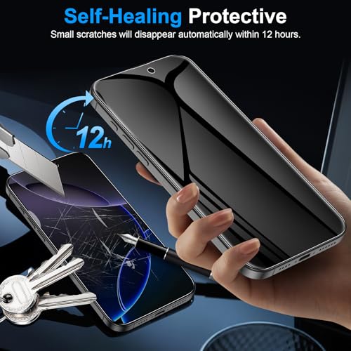 LYWHL 2 Pack for iPhone 16 Pro Privacy Screen Protector [Like Original Touch Sensitivity], Anti-Spy Private iPhone 16 Pro Film [Non-Glass], Case Friendly, Scratch-Resistant, Self-Healing - size: 6.3 inch - iPhone 16 Pro