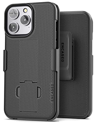 Encased DuraClip Holster Designed for iPhone 14 Pro Case with Belt Clip and Kickstand (Matte Black) (iPhone 14 Pro) - size: iPhone 14 Pro