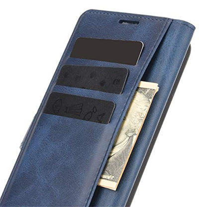 Flip Case for Motorola One 5G UW Ace Wallet Leather Magnetic Protective Cellphone Case for Moto One 5G Ace 2021 / Moto G 5G Folio Book Cover & Stand (Blue) - color: Blue