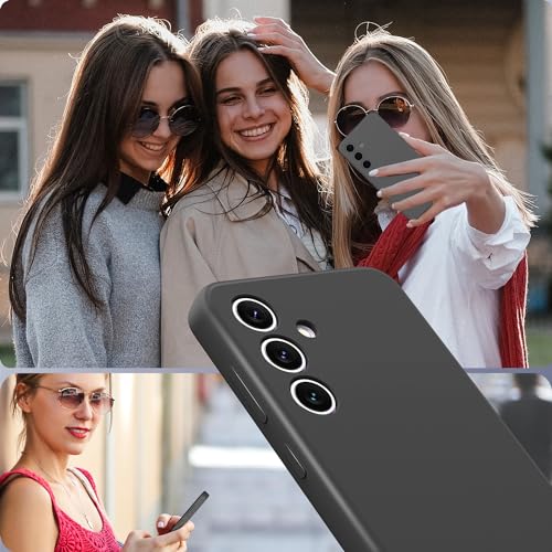 Slim case for Galaxy S24 5g, Liquid Silicone Case for Galaxy S24 2024 (6.2 inch) Shockproof Protective Soft Rubber Samsung Galaxy s24 6.2 Silicone case, Black - color: Black