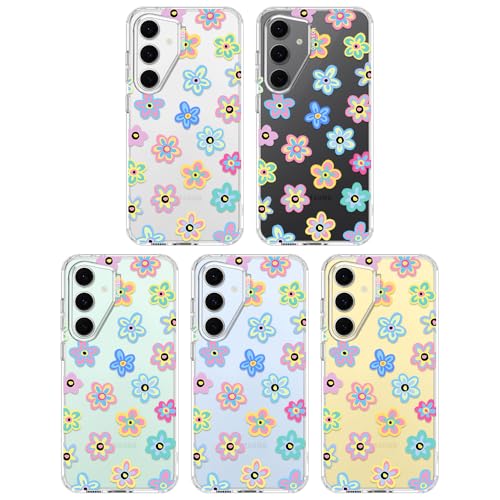 MOSNOVO Case for Samsung Galaxy S24 FE, [Buffertech 6.6ft Military-Grade Drop Protection] [Anti Peel Off Tech] Clear TPU Bumper Phone Case Cover Design - Groovy Flower - color: Clear - Groovy Flower, size: Samsung Galaxy S24 FE