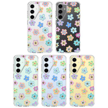 MOSNOVO Case for Samsung Galaxy S24 FE, [Buffertech 6.6ft Military-Grade Drop Protection] [Anti Peel Off Tech] Clear TPU Bumper Phone Case Cover Design - Groovy Flower - color: Clear - Groovy Flower, size: Samsung Galaxy S24 FE