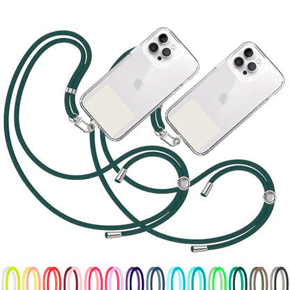 TBOC 2X Cell Phone Lanyard [Dark Green] - Comfortable Universal Smartphone Lanyard - Easy to Use Neck Phone Holder [White Ice Patch] - Adjustable Length Phone Strap Crossbody - Fits All Mobile Phones - color: Dark Green