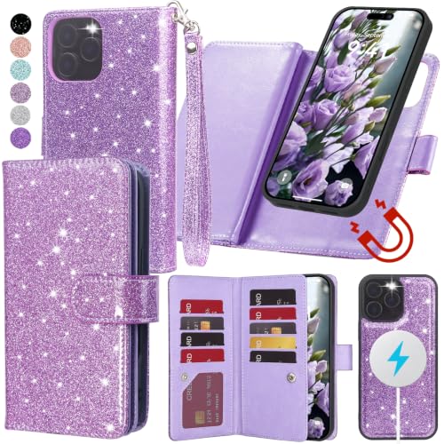 Varikke Wallet Case for iPhone 16 Pro Compatible with Magsafe, Light Purple - color: (Compatible with MagSafe) Light Purple, size: iPhone 16 Pro 6.3"