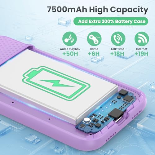 Feob Battery Case for iPhone 11/XR, [2026 Upgraded] 7500mAh Slim Portable Smart Charging Case Rechargeable Protective Extended Charging Cover for iPhone 11/XR-Purple - color: Purple