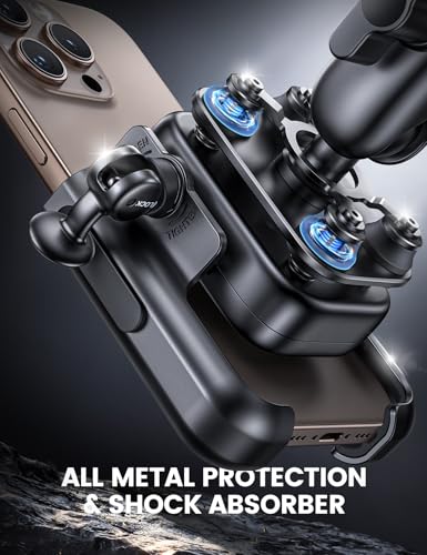 Lamicall Motorcycle Phone Mount Holder - [All Metal] [Anti Shake] - color: Black