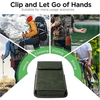 Holster for iPhone 17 Pro Max 16 Pro Max 15 Pro Max 14 Pro Max 13 Pro Max 16 Plus 15 Plus 14 Plus, Premium Leather Pouch with Belt Clip Phone Holster Belt Case, Green -L - color: Green, size: Large