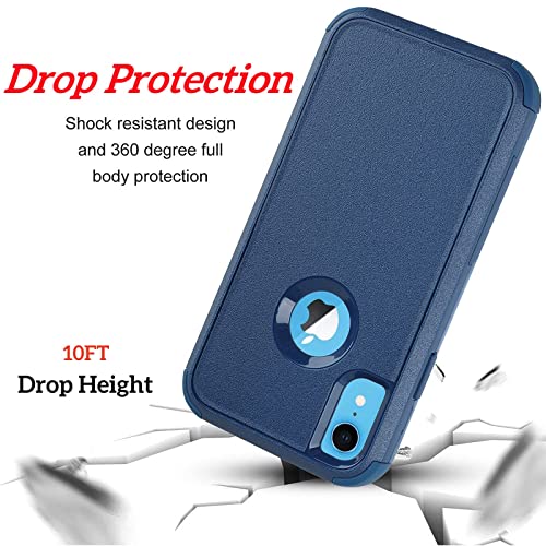 Co-Goldguard Case for iPhone XR, [3-Layer][Shockproof] [Dropproof] for iPhone XR Phone Case, Heavy Duty Protection Case for iPhone XR, 6.1 inch (Seablue) - color: SeaBlue