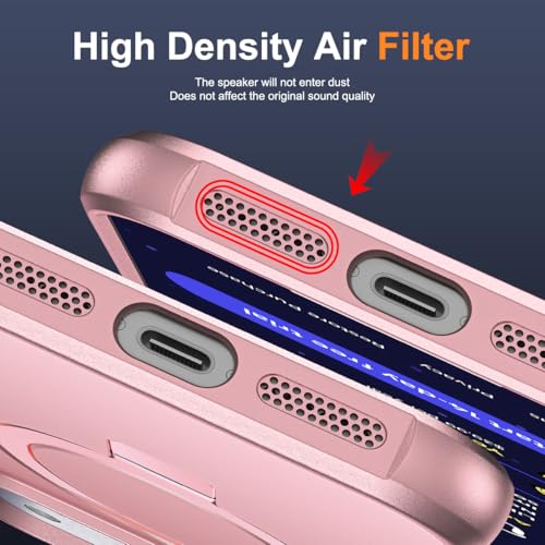 SKYLMW Compatible with iPhone 17 Pro Case with Stand,Rose Gold | iPhone 17 Pro Phone Case 6.3",Magnetic Ring Stand,Compatible with MagSafe,Military-Grade Protection,Great Grip Feeling - color: Rose Gold, size: Iphone 17 Pro
