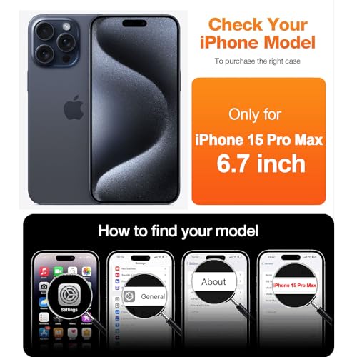 I&H for iPhone 15 Pro Max 6.7 inch Case Crystal Clear Non-Yellowing, Shockproof, Anti-Scratch, Transparent Hard Back Cover