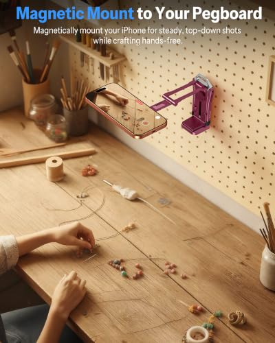 OMOTON TP02-Pro 5 in 1 Magnetic Phone Holder for Vlogging Essentials, Red - color: Red