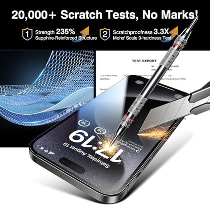 EZ-GLAZ-4+2 Pack for iPhone 15 Pro Max Screen Protector (6.7") HD Clear - size: iPhone 15 Pro Max