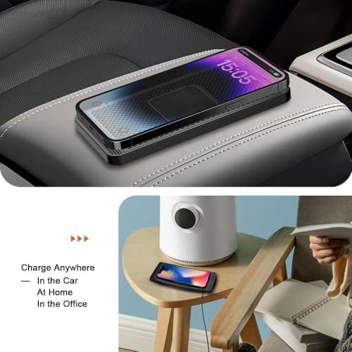 Pad for Caddy Life Cargo, Non-Slip Phone Charging Mat for Center Console Use, Flexible Trim-to-Fit Design, 15W Charging Support