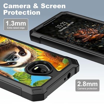 for Schok Volt Sv67q Sv67332 Case with Screen Protector, Military Grade Drop Protection, Dual Layer Hybrid Shockproof Protection TPU Phone Case for Schok Volt Sv67q, Cute Sloth - color: Cute Sloth